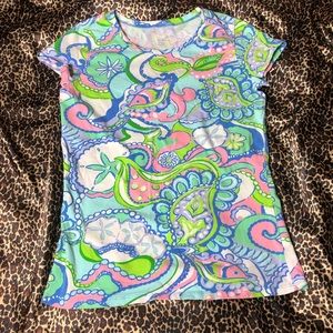 Lilly Pulitzer tropical beach short sleeve shirt